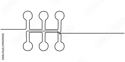 manual transmission gradient icon, Gearbox black and white flat vector icon design. Gearbox symbol and glyph design, continuous one line drawing, Transmission manual. Gearbox vector icon. Car gear.
