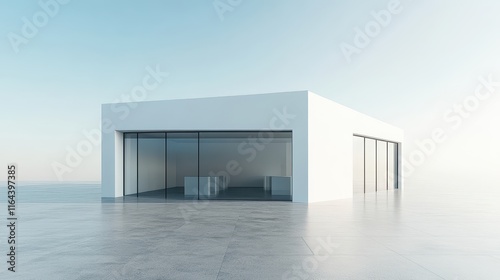 Minimalist Science Lab Design on White Background