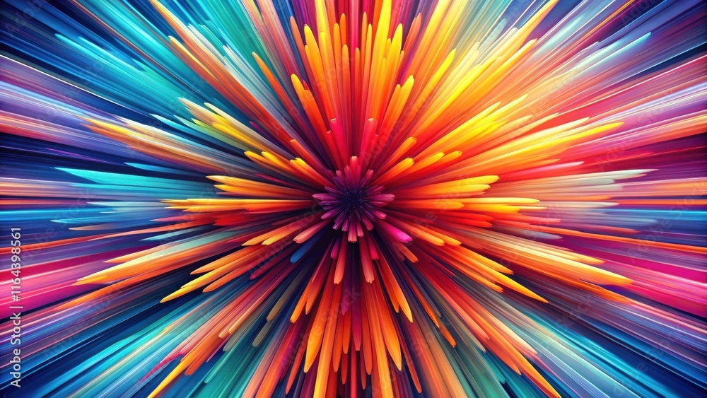 Obraz premium Abstract Vibrant Color Burst Radiating Energy and Dynamic Movement