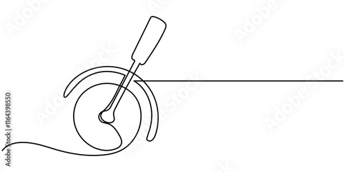 Lever Outline Icon, Vector illustration, Lever icon set, vector illustration on white background, Continuous one line drawing, Lever icon isolated on white background, lever icon Simple outline.