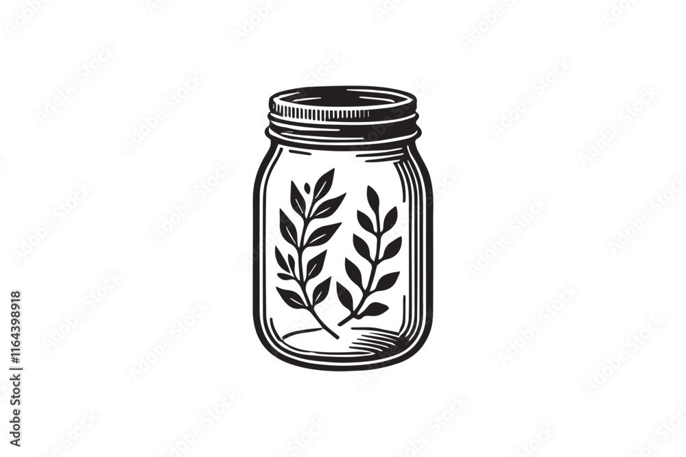 simple and unobtrusive Mason glass jar vector silhouette illustration isolated in white background
simple and unobtrusive Mason glass jar vector silhouette illustration isolated in white background