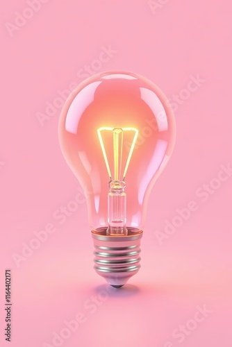 a close up of a light bulb with a pink background