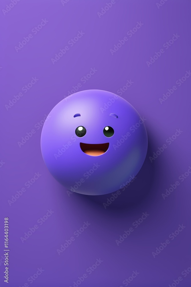 purple ball with a smiley face on a purple background purple ball with a smiley face on a purple background