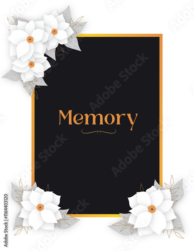 Minimalist White floral funeral invitation card