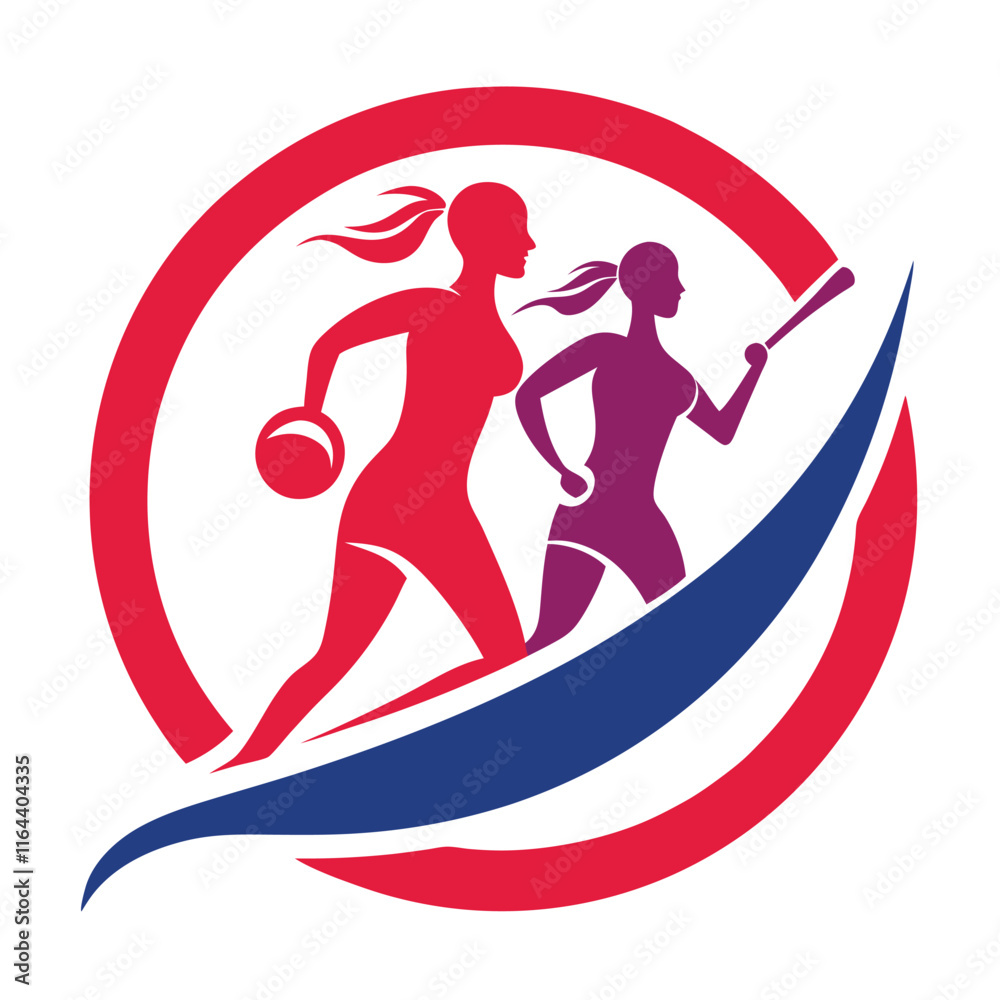 Obraz premium A sleek, modern logo representing women's padel, featuring elegant typography, vibrant colors, and dynamic imagery symbolizing strength, agility, and unity in the sport.