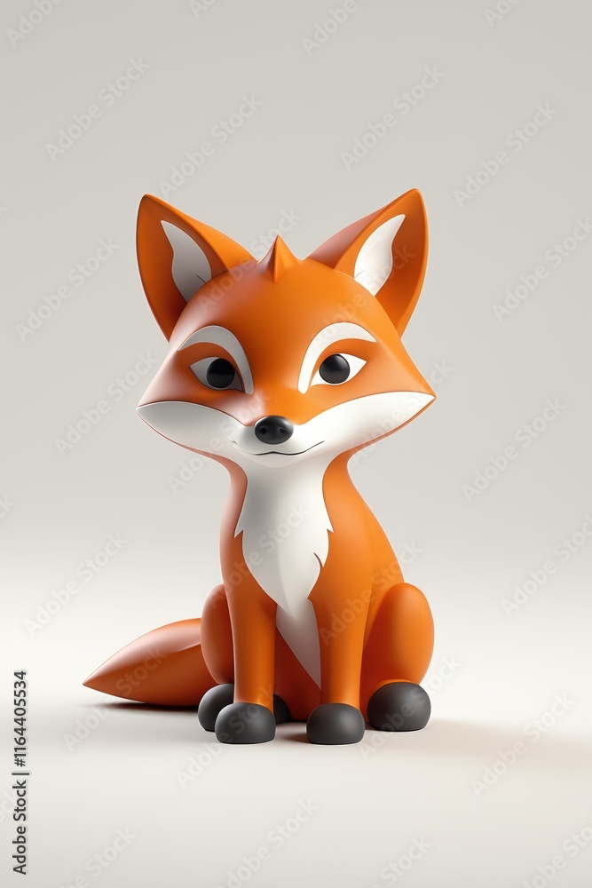 Obraz premium there is a small toy fox sitting on a white surface