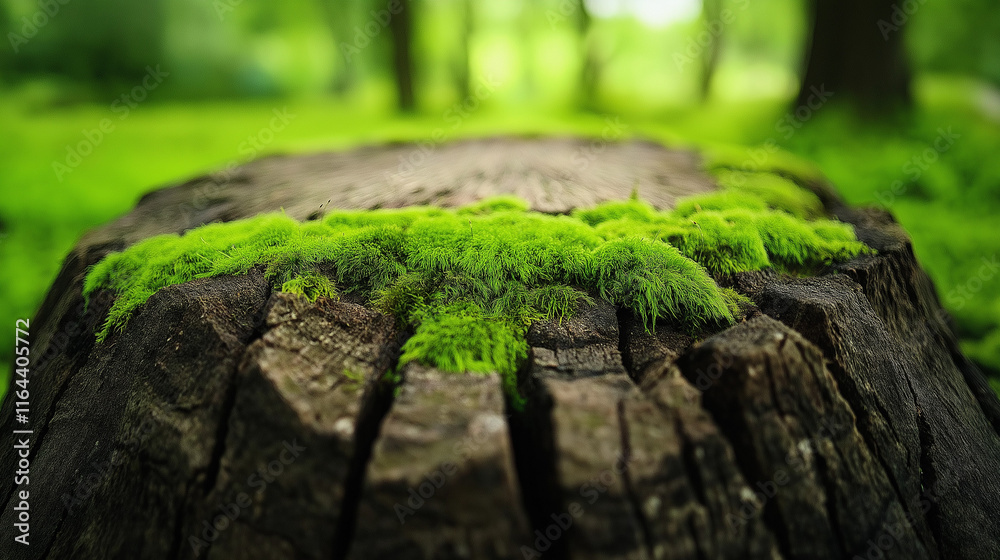 Macro Close-Up of Tree Trunk with Moss and Natural Texture Macro Close-Up of Tree Trunk with Moss and Natural Texture