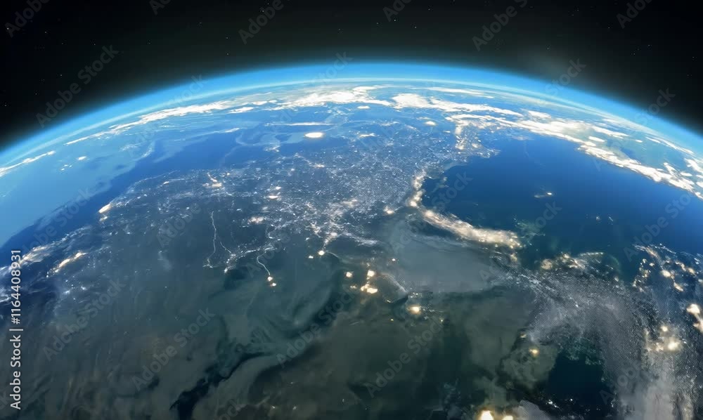 stunning earth view from space showcasing blue atmosphere and global perspective