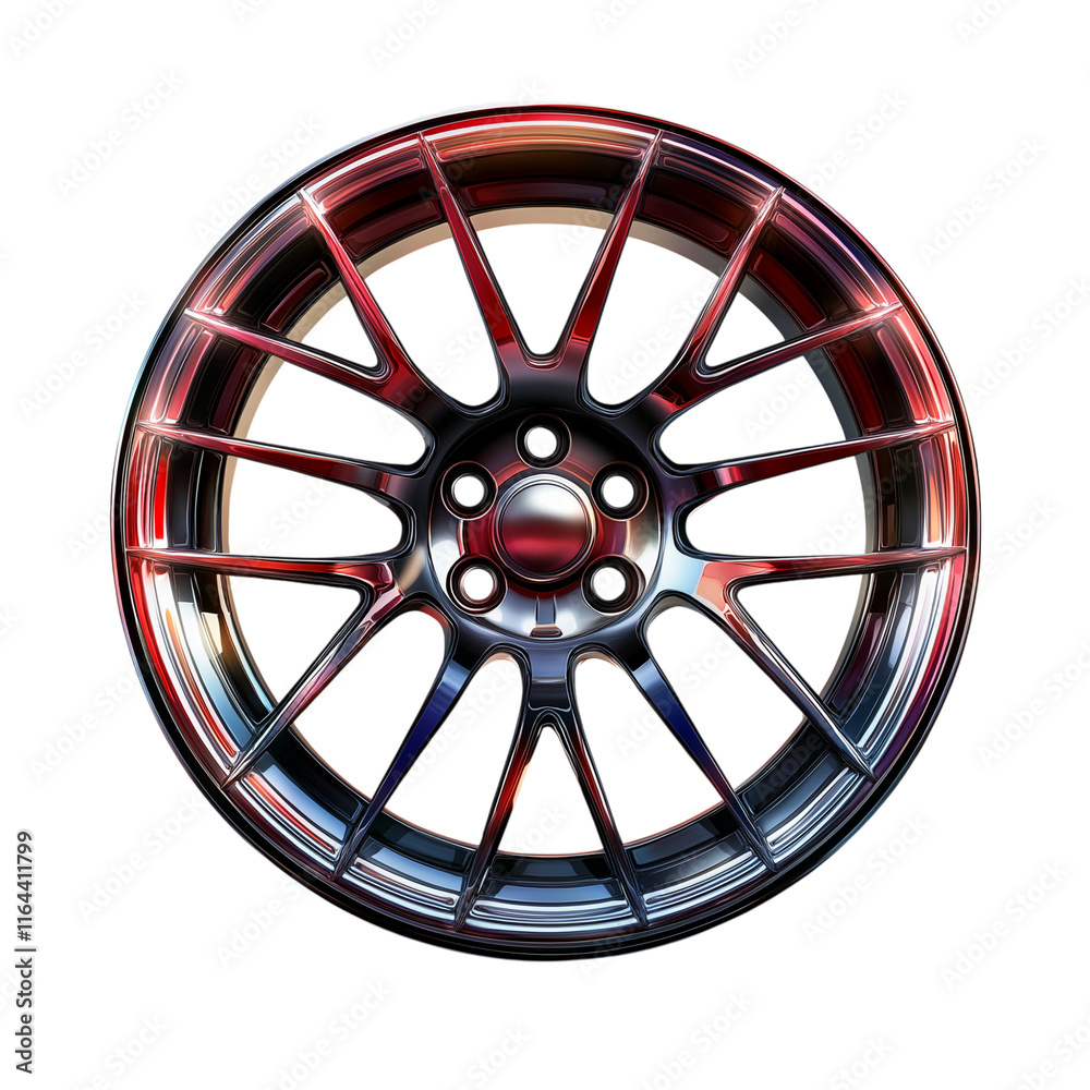 Fototapeta premium Wheel Rim Bright Front on transparent background