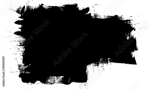 black ink brushed painting banner label artistic grunge graphic element abstract background