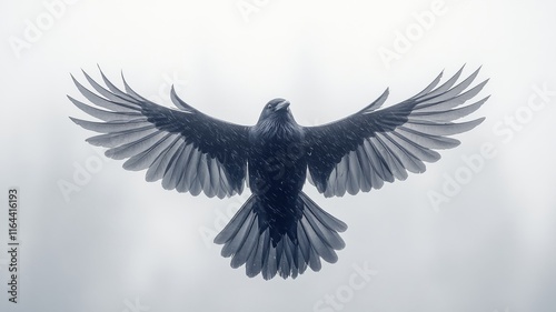 Majestic Eagle in Flight with Wings Fully Spread