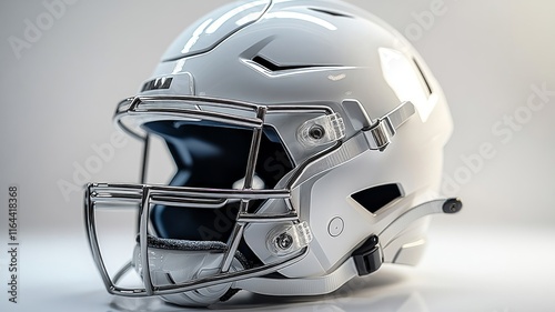 Sleek White Football Helmet on a Light Background