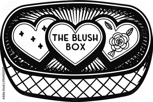 Vector Line Art: Valentine's Sweetheart Survival Box