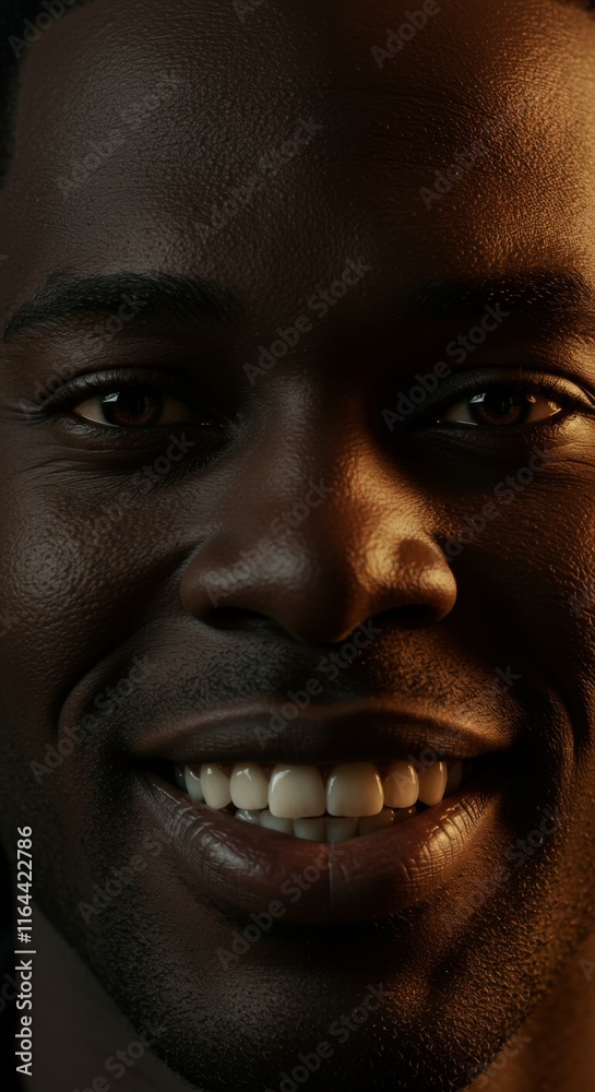 Close up of Black Man face, Smile Smiling, Happy Happiness Expression, Zoom In, Zoomed Portrait Close up of Black Man face, Smile Smiling, Happy Happiness Expression, Zoom In, Zoomed Portrait