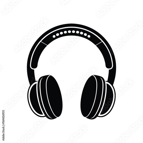 headphones isolated on white background, Modern Headphones Silhouette Vector 