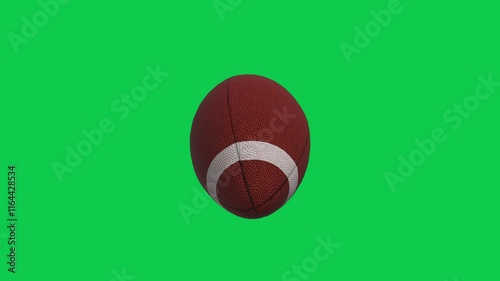 4K Football Ball Green Screen Background Seamless Loop