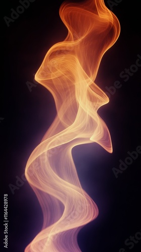 Fluid abstract design showcasing dynamic waves of light and shadow in a dark ...