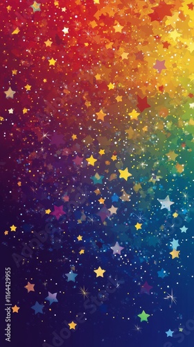 Colorful starry background with vibrant hues creating a magical atmosphere