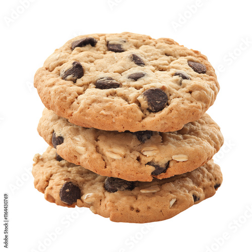 Oatmeal Cookies isolated on white background
