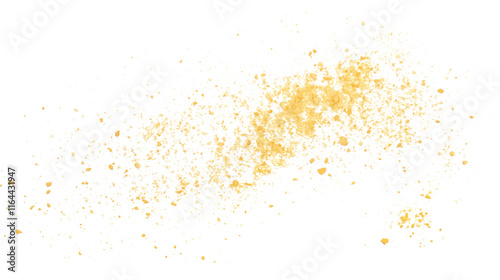 Pile biscuit crumbs flying, isolated on white, clipping path photo