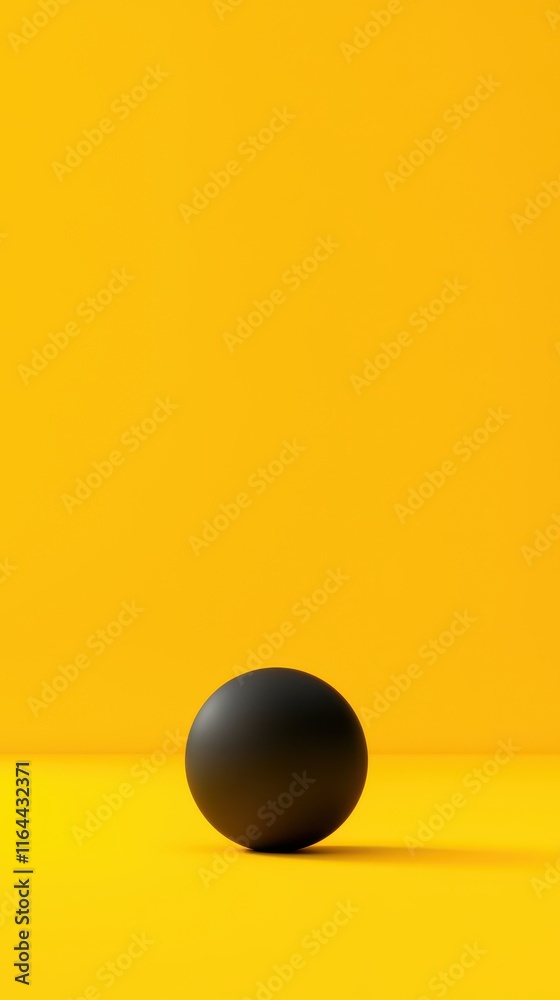 A single black egg on a vibrant yellow background, showcasing minimalist design. A single black egg on a vibrant yellow background, showcasing minimalist design.
