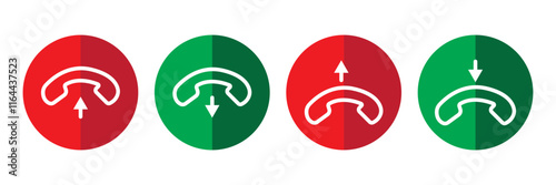 Ringing phone icon set. Telephone call sign. Smartphone ringing symbol on Transparent background. Vector illustration