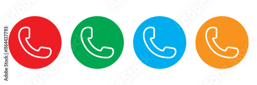 Ringing phone icon set. Telephone call sign. Smartphone ringing symbol on Transparent background. Vector illustration