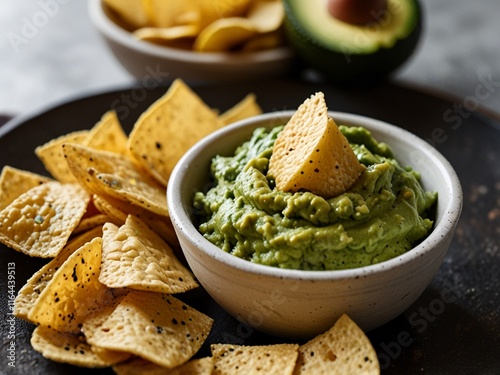 guacamole with chips and guacamole