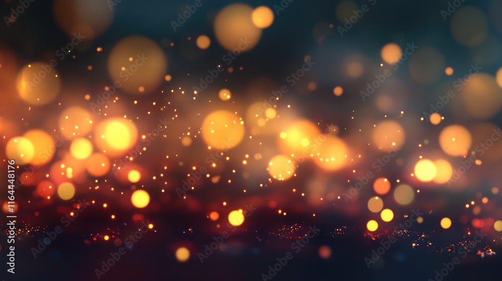 Obraz premium Bokeh festive light background creating a warm and joyful atmosphere for holiday celebrations and seasonal decorations