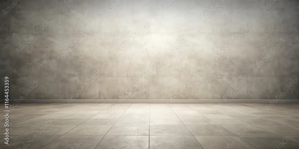 Empty Room with Neutral-Toned Wall and Tile Floor Empty Room with Neutral-Toned Wall and Tile Floor