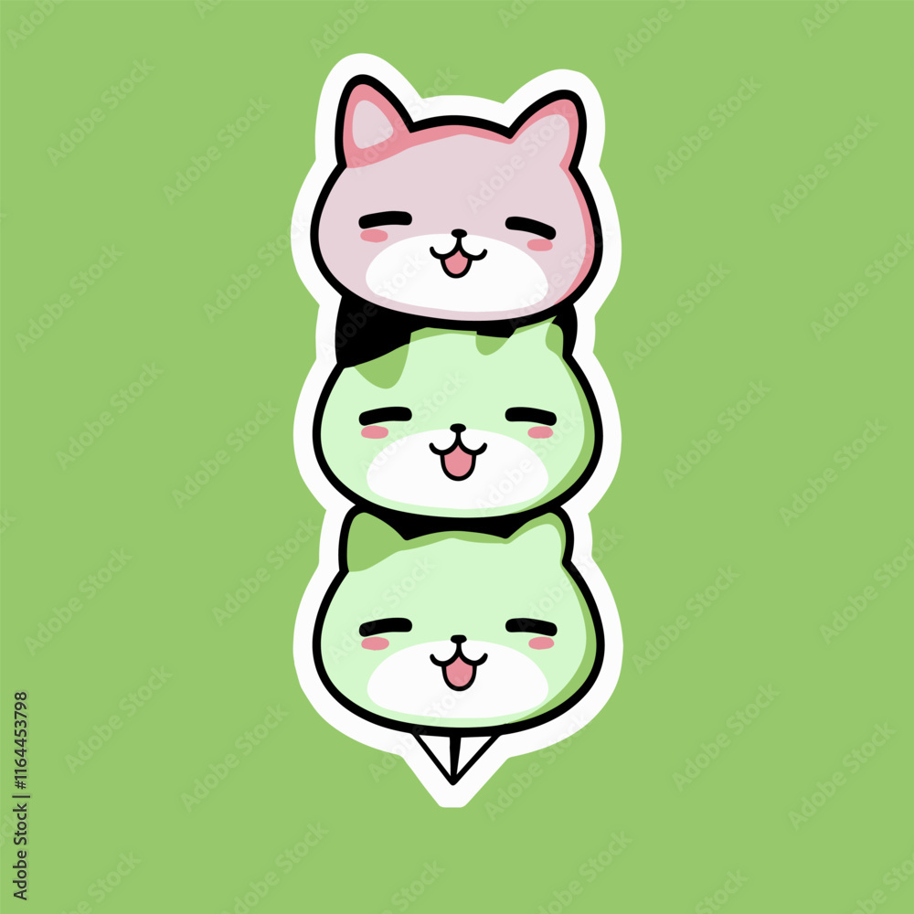 Obraz premium cute sticker showing three cats 3