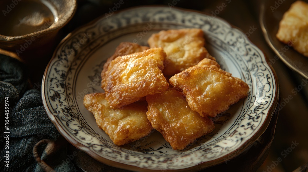 Traditional Indonesian Cireng snack served on an artistic plate showcasing crispy texture and golden color, perfect for food enthusiasts. Traditional Indonesian Cireng snack served on an artistic plate showcasing crispy texture and golden color, perfect for food enthusiasts.