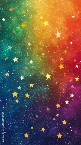 Colorful starry background with vibrant hues creating a magical atmosphere