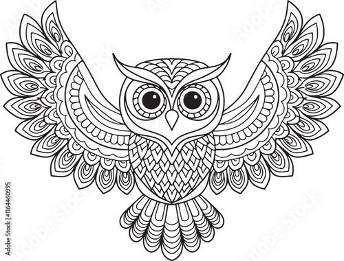 Simple mandala Owl design
