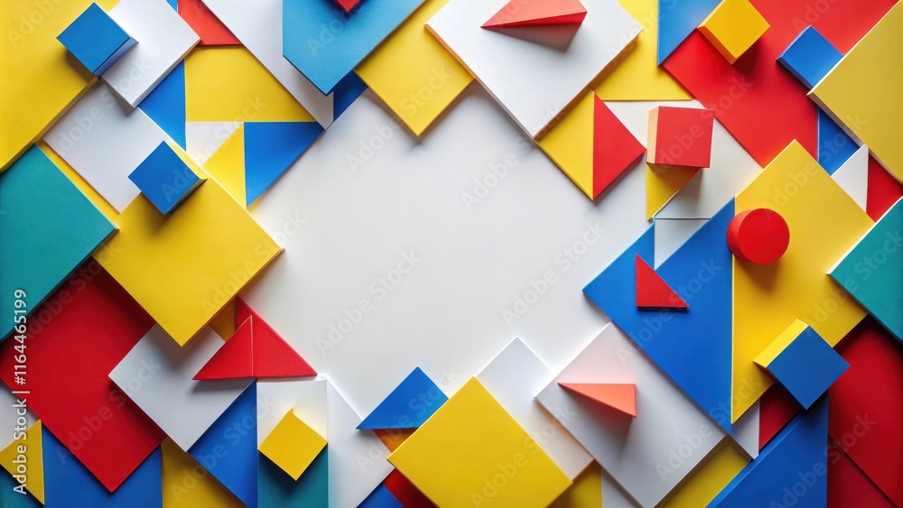 Abstract Geometric Shapes Composition with Central Empty Space for Text or Image Abstract Geometric Shapes Composition with Central Empty Space for Text or Image