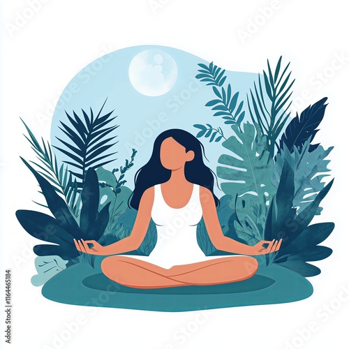 Yoga and meditation illustration