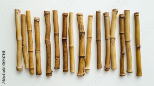 Bamboo stalks on a minimalistic background ideal for logo design and showcasing negative space elements photo