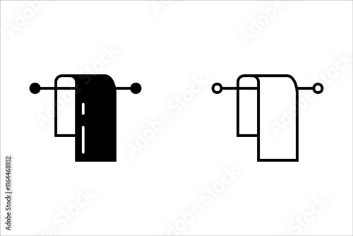 towel icon vector illustration. towel icon glyph style design Vector illustration on white background