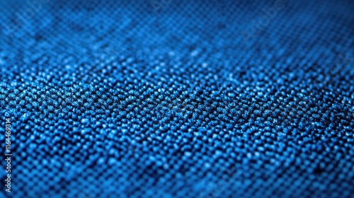 Cobalt blue fabric texture with intricate weave details perfect for textile and design backgrounds or creative projects. photo