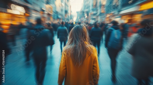 Young woman having panic attack in public place
