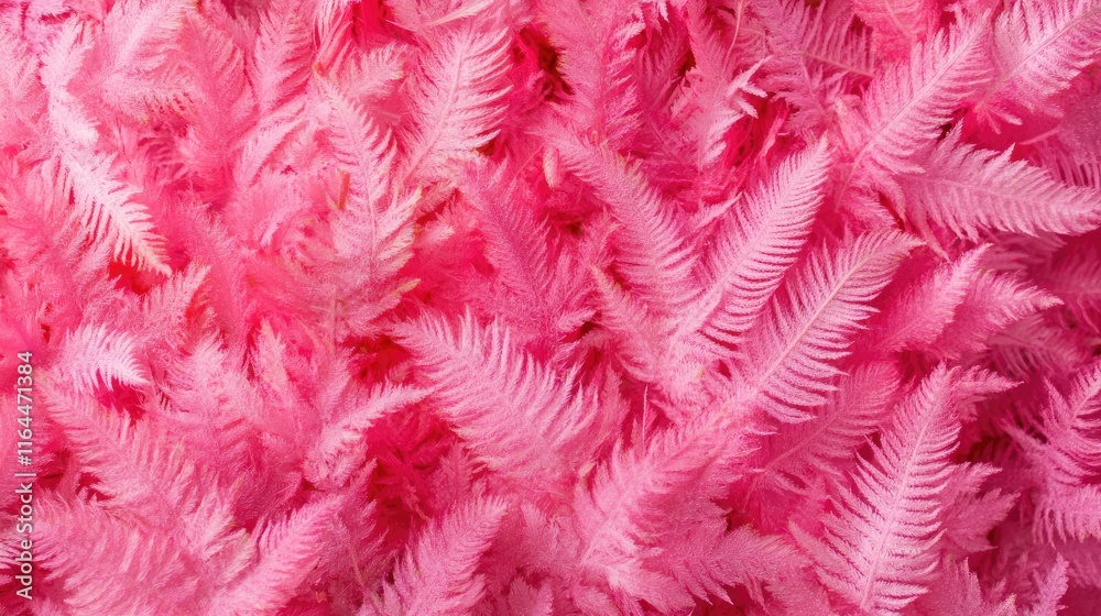 Pink fern foliage background creating a fresh and cold winter-themed decor with a close-up view of asparagus setaceus plants Pink fern foliage background creating a fresh and cold winter-themed decor with a close-up view of asparagus setaceus plants