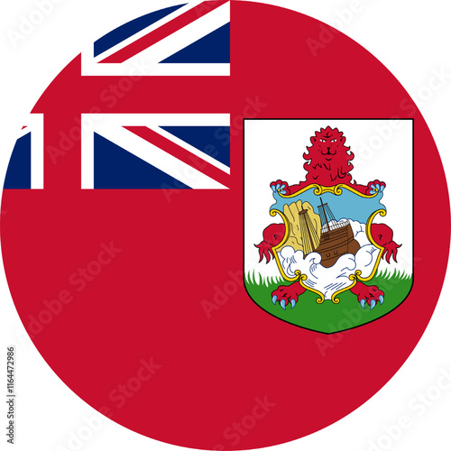 Bermuda Circle Flag, Circle Flag of Bermuda, Vector Images
