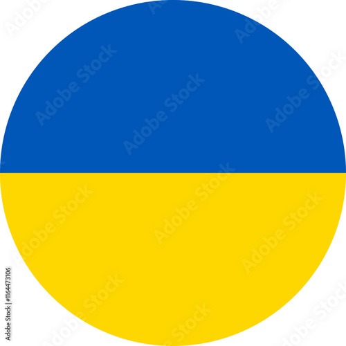 Ukraine Circle Flag, Circle Flag of Ukraine, Vector Images