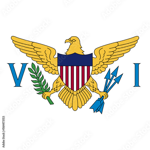 United States Virgin Islands Circle Flag, Circle Flag of the United States Virgin Islands, Vector Images