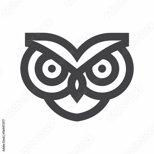 Abstract Owl Face Logo Design for Professional Use photo