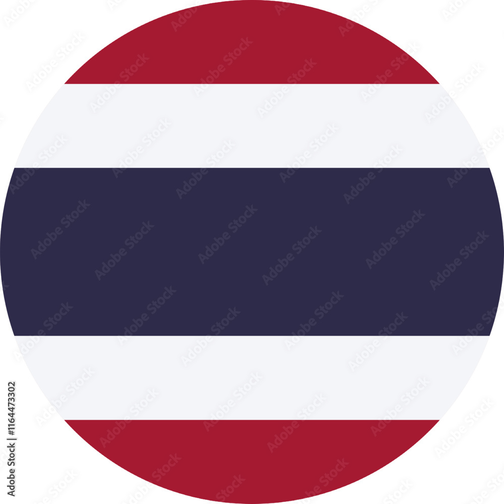 Obraz premium Thailand Circle Flag, Circle Flag of Thailand, Vector Images