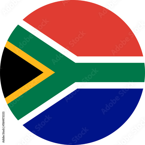 South Africa Circle Flag, Circle Flag of South Africa, Vector Images