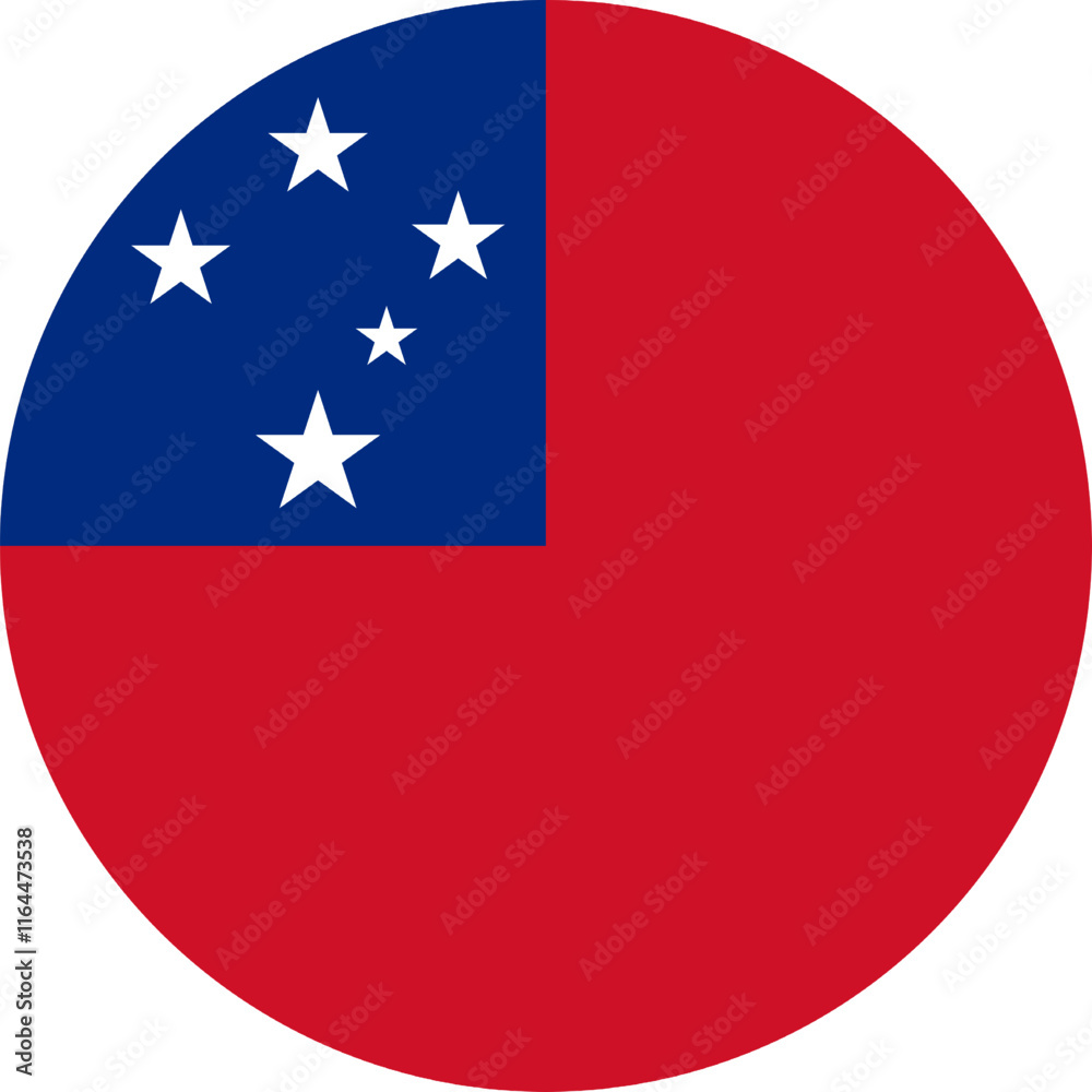 Samoa Circle Flag, Circle Flag of Samoa, Vector Images Samoa Circle Flag, Circle Flag of Samoa, Vector Images