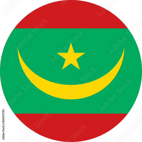 Free Download Mauritania Circle Flag, Circle Flag of Mauritania, Vector Images - GFXLoad