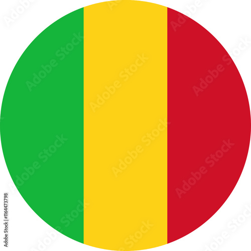 Mali Circle Flag, Circle Flag of Mali, Vector Images